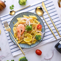 24-Piece Stainless Steel Gold-Silver Luxury Cutlery - RoyalGlow-Black-State of Style