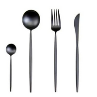 24-Piece Stainless Steel Gold-Silver Luxury Cutlery Set – RoyalGlow-Black-State of Style