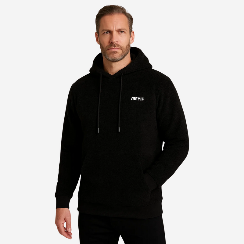 Men's hoodie lined with plush & hood - Emil