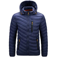 Men's water-repellent down jacket with detachable hood – Alaric
