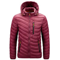 Men's water-repellent down jacket with detachable hood – Alaric