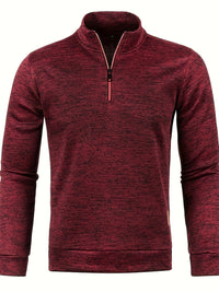 Men's pullover with neck zip for autumn & winter - Matteo