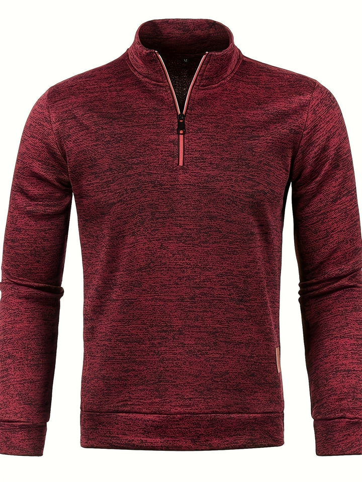 Men's pullover with neck zip for autumn & winter - Matteo