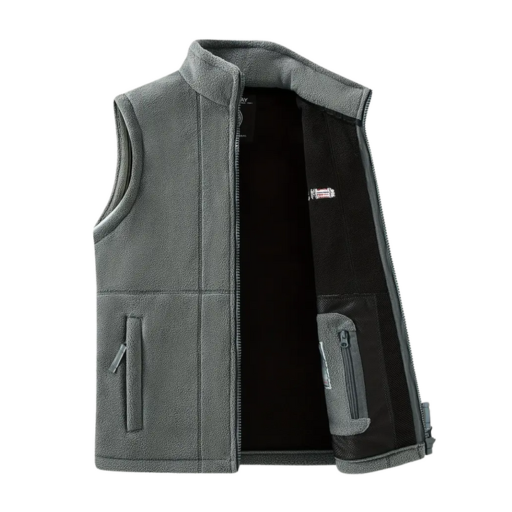 Men's Fleece Outdoor Gilet – Lined with Stand-up Collar – Kaspar