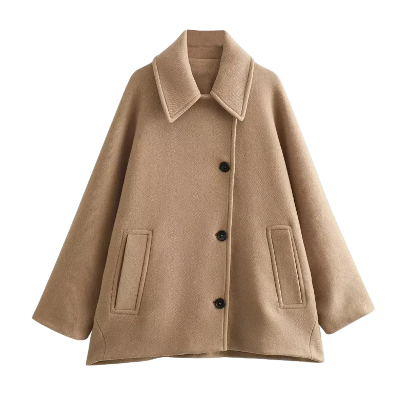 Ladies' transitional jacket in oversized style with button closure – Selina