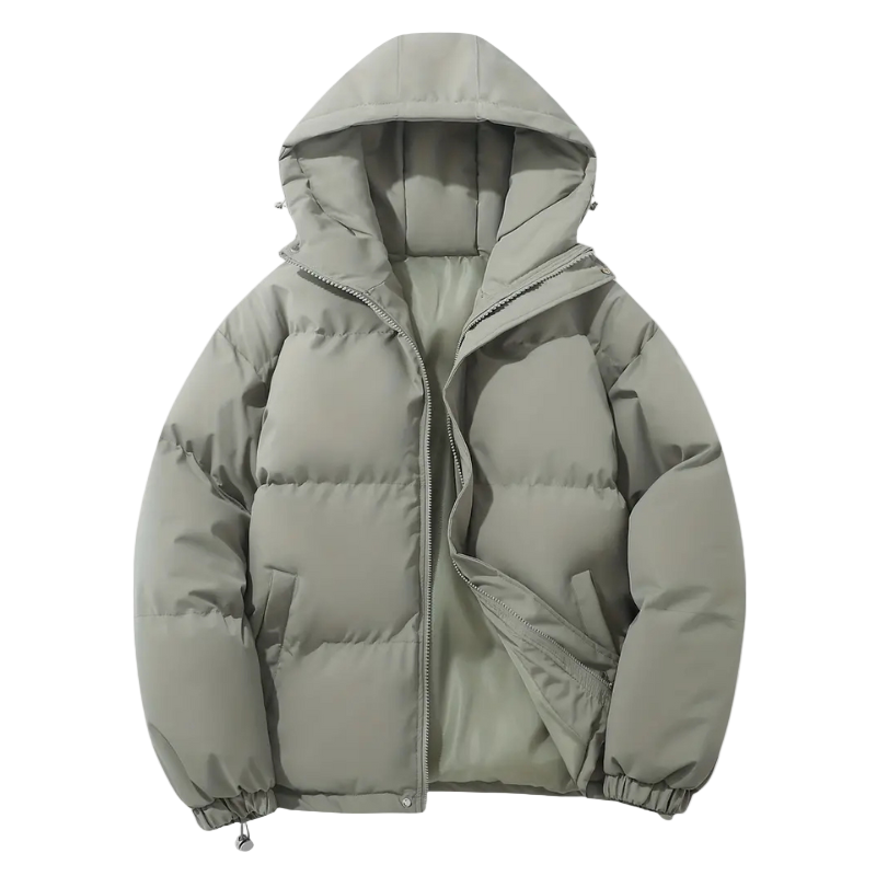 Padded men's puffer jacket with hood - Elias