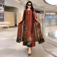 Women's maxi dress with straight cut and long sleeves – Yara
