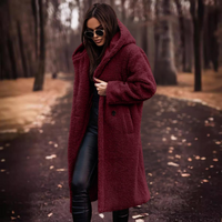 Long women's teddy coat with hood – Maren