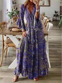 Boho maxi dress with flowing fit & details – 1+1 FREE – Amira