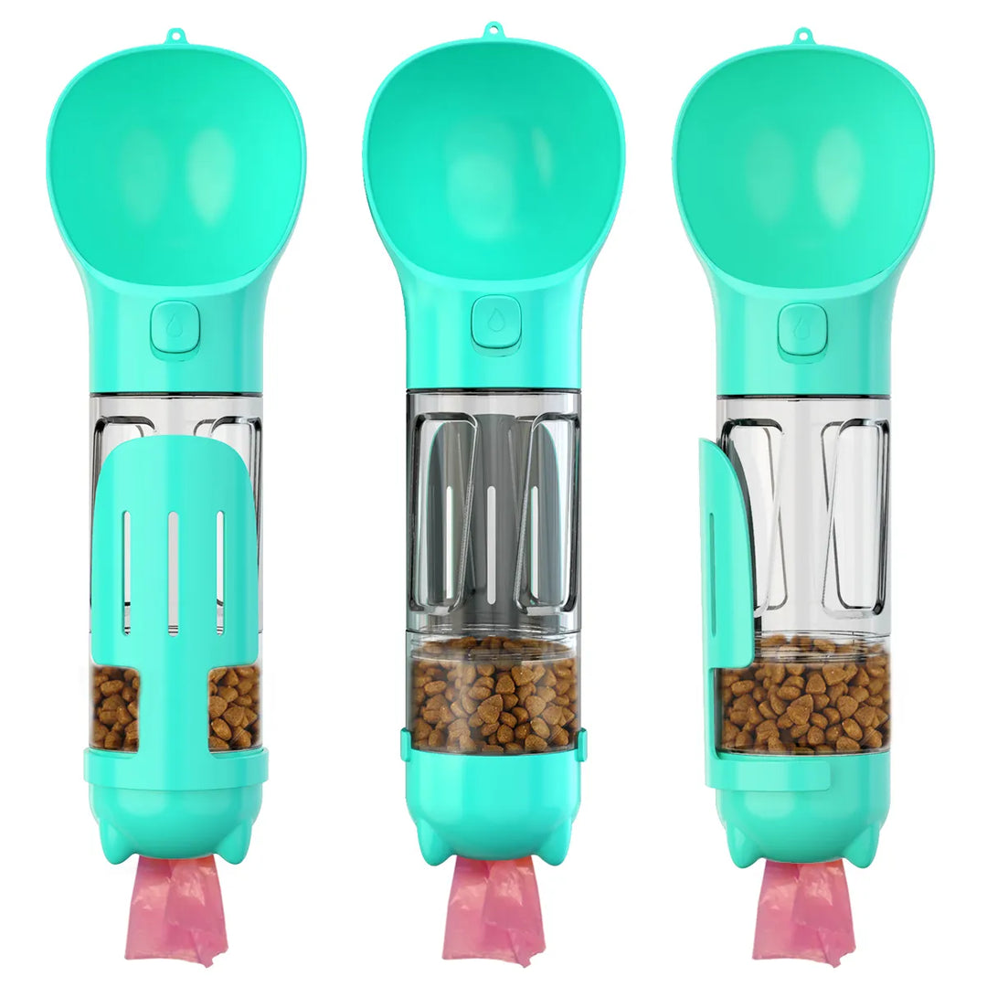 3-in-1 Dog Water Bottle - AdventureBuddy-Blue-300ml + Food Box-State of Style