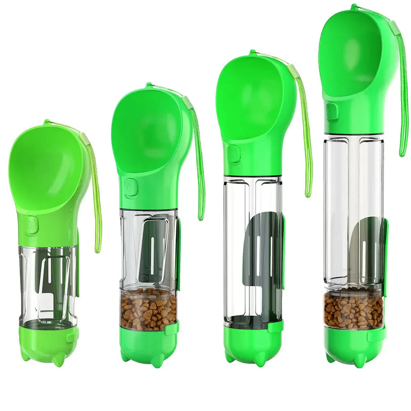 3-in-1 Dog Water Bottle - AdventureBuddy-Green-300ml + Food Box-State of Style