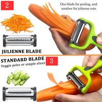 3-in-1 Vegetable Peeler with Julienne Blade-State of Style
