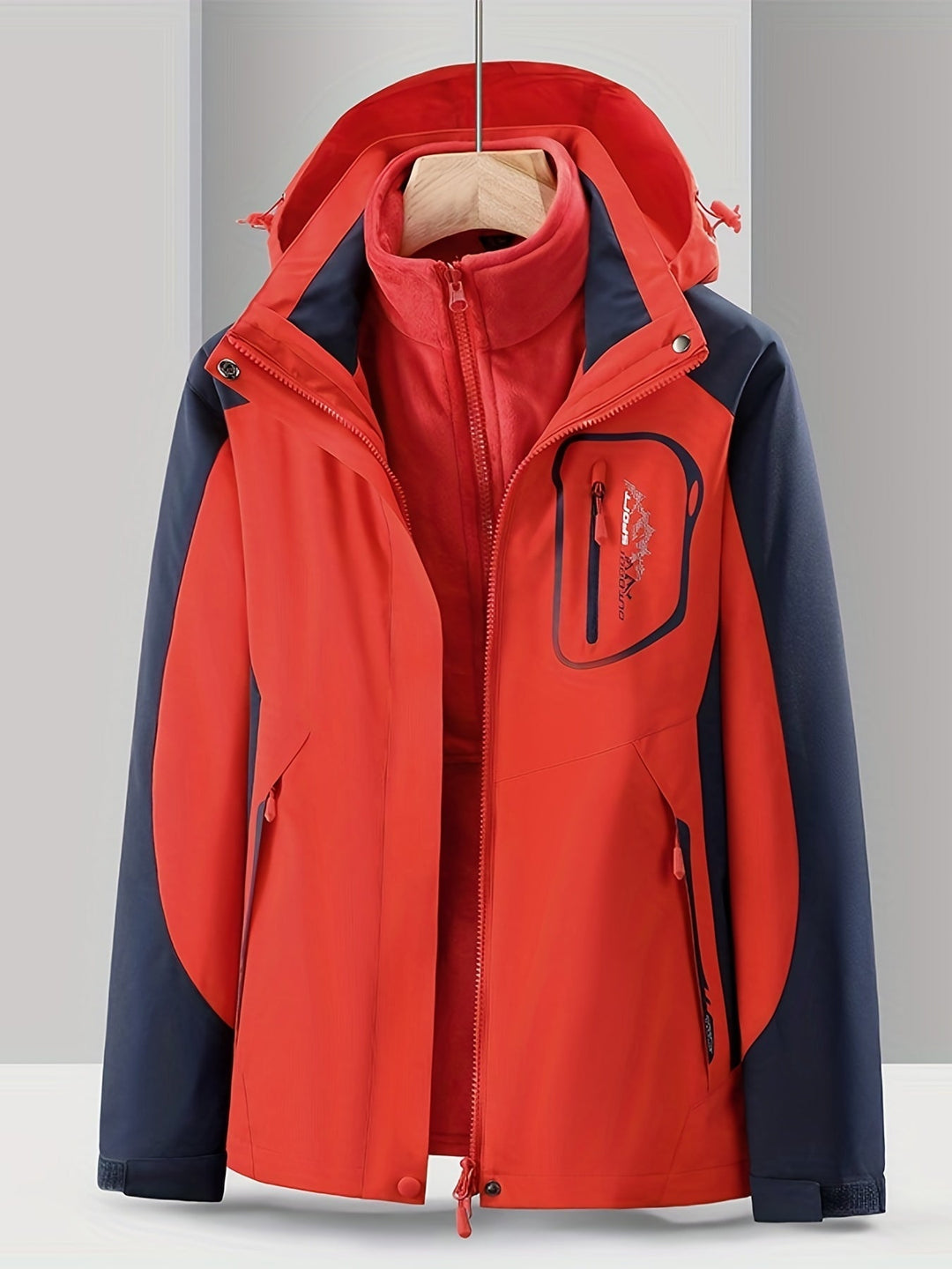 3-in-1 Waterproof Jacket - Nora-Red-XS-State of Style