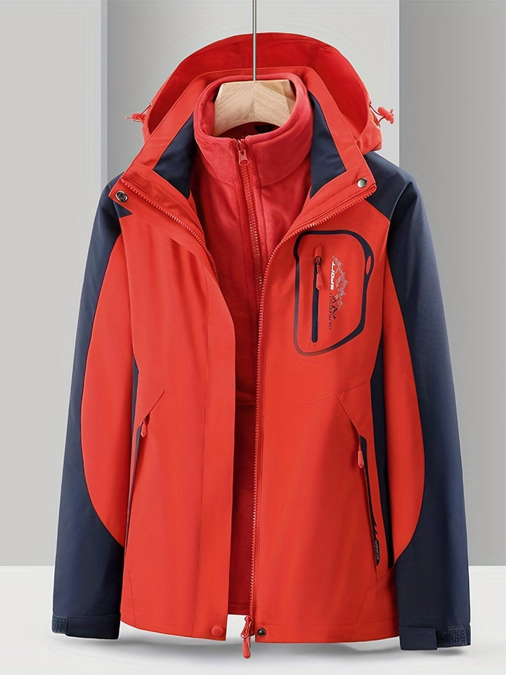 3-in-1 Waterproof Jacket - Nora-Red-XS-State of Style