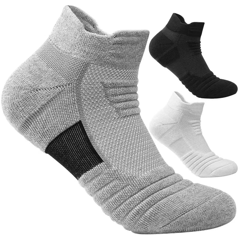 3 Pairs of Breathable Mesh Terry Sports Socks - CoolStep-Black-State of Style