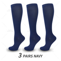 3 Pairs of Knee-High Compression Socks - FitSupport-3 Pairs Blue-S-M (EU 3-6)-State of Style