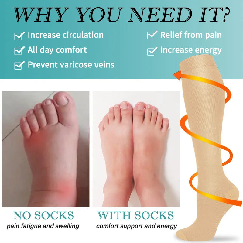 3 Pairs of Knee-High Compression Socks - FitSupport-3 Pairs Grey-S-M (EU 3-6)-State of Style