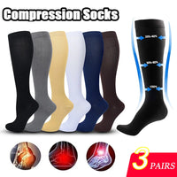 3 Pairs of Knee-High Compression Socks - FitSupport-3 Pairs Grey-S-M (EU 3-6)-State of Style