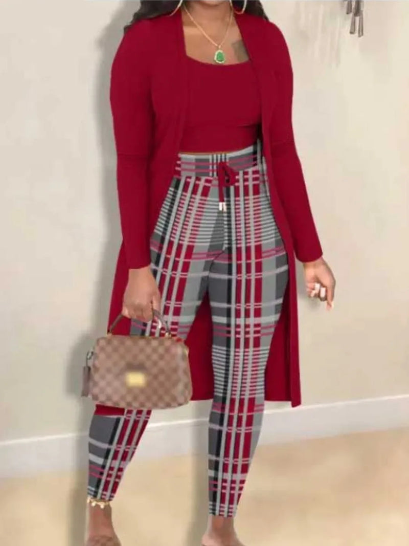3-Piece Skinny Outfit Set in Plus Size-Burgundy-L-State of Style