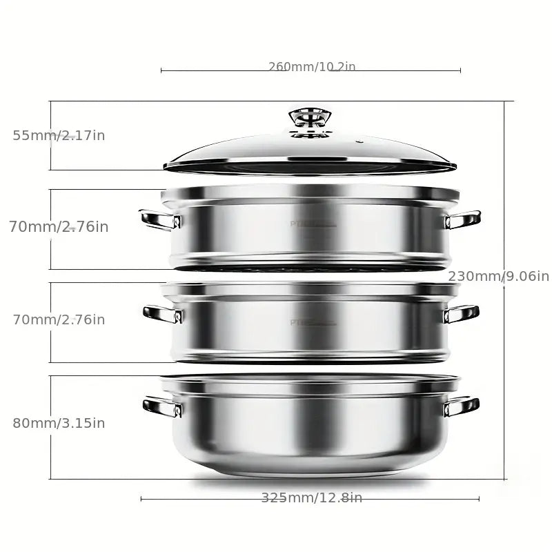 3-Tier Food Steamer – NutriSteam-State of Style