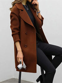 Ladies' wool coat tailored with high collar - Aurelia