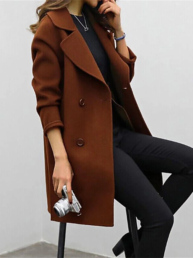Ladies' wool coat tailored with high collar - Aurelia