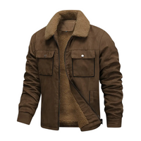 Men's outdoor jacket lined with teddy fleece & lapel collar – Corvin