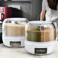 360° Rotating Grain Dispenser – SpinStore GrainKeeper-White-24 cm Ø-State of Style
