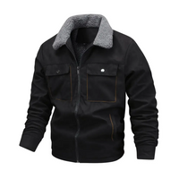 Men's outdoor jacket lined with teddy fleece & lapel collar – Corvin