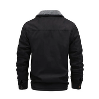 Men's outdoor jacket lined with teddy fleece & lapel collar – Corvin
