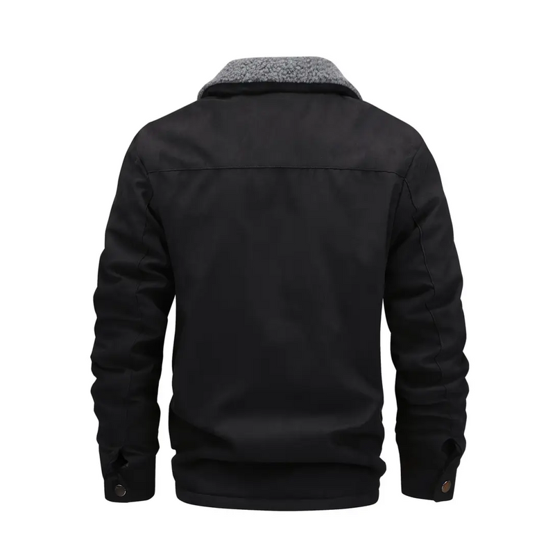 Men's outdoor jacket lined with teddy fleece & lapel collar – Corvin