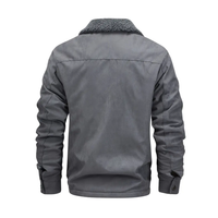 Men's outdoor jacket lined with teddy fleece & lapel collar – Corvin