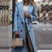 Long women's coat with button placket – Helena
