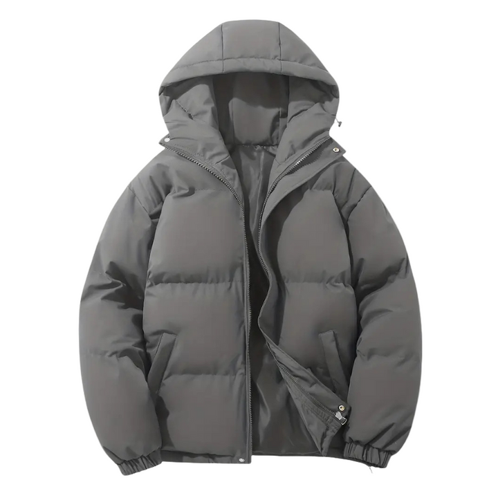 Padded men's puffer jacket with hood - Elias