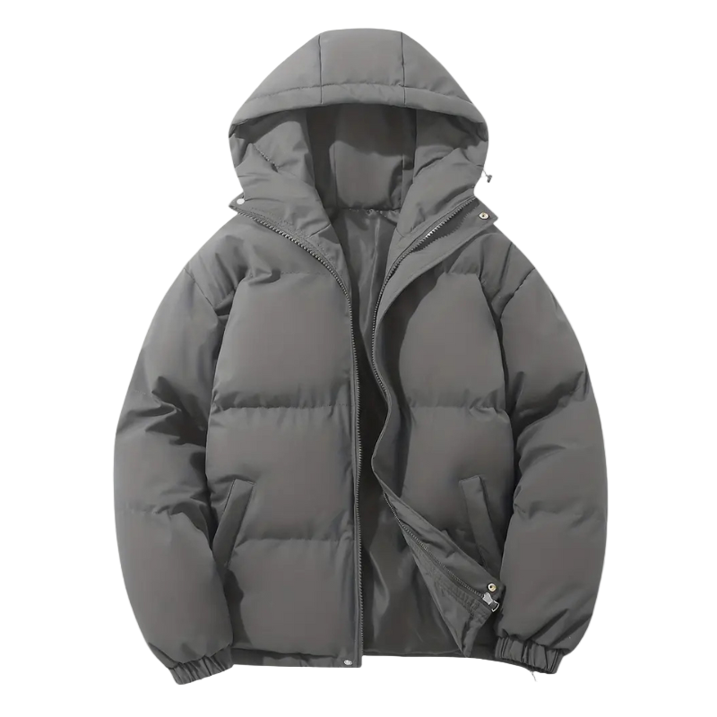Padded men's puffer jacket with hood - Elias