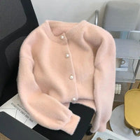The Knitted Women's Cardigan with Round Neck - Sophie