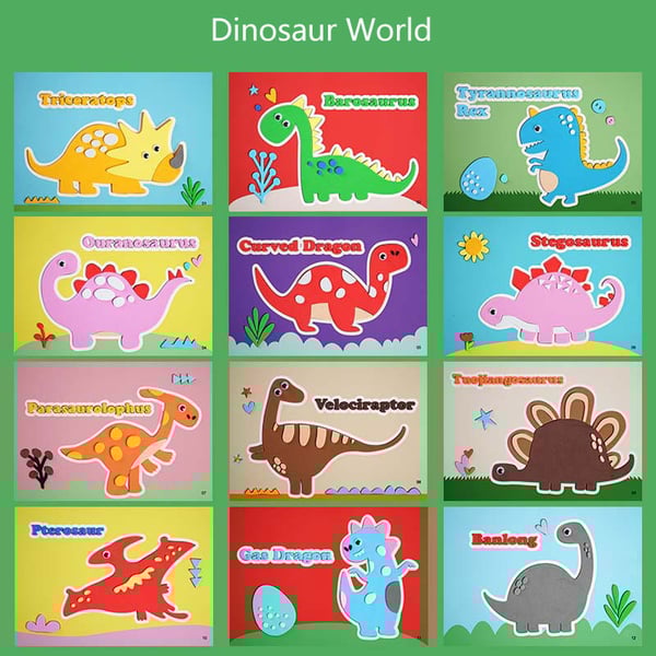 3D Animal Sticker Set - FantasyFlora-Dinosaur World-12 pieces-State of Style