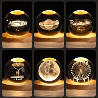 3D Crystal Mood Light - GlowCryst-Saturn 6CM-State of Style