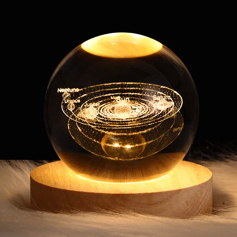 3D Crystal Mood Light - GlowCryst-Solar System 6CM-State of Style