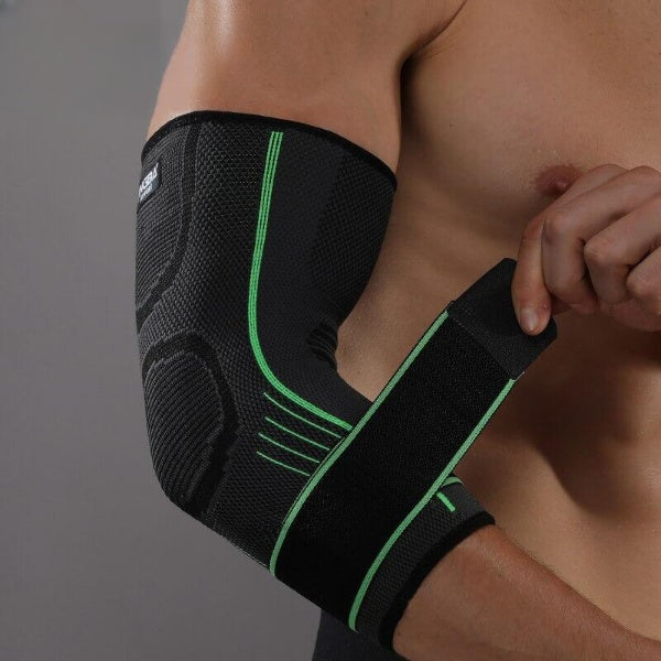3D Elbow Support Brace for Decompression & Stability – FlexiElbow-Green-S-M (18-24 cm)-State of Style