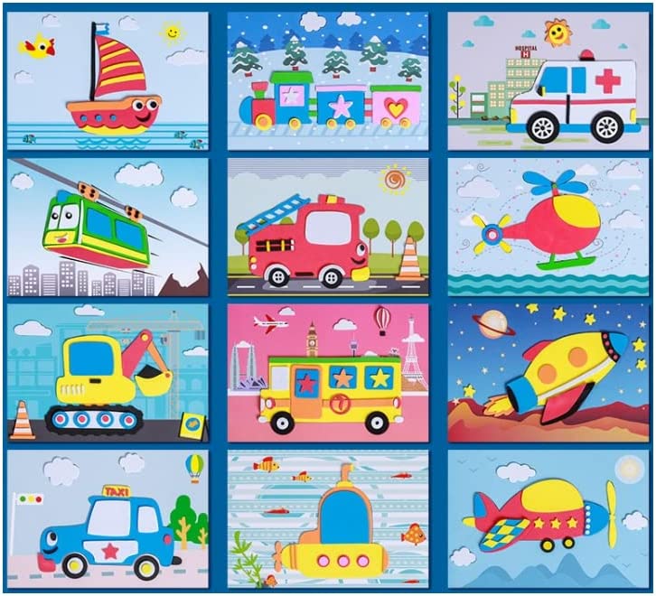 3D Foam Sticker Puzzle - PuzzlePal-Vehicles (Set of 12)-State of Style