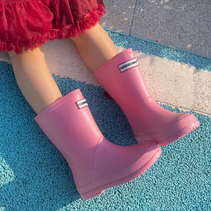 Children's solid-colour waterproof wellies – Noah