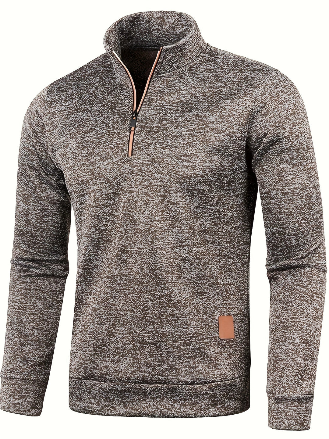 Men's pullover with neck zip for autumn & winter - Matteo