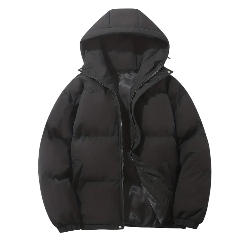 Padded men's puffer jacket with hood - Elias