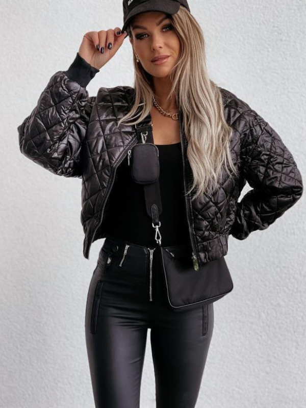 Padded ladies bomber jacket with pockets – Marisa