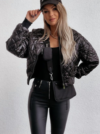 Padded ladies bomber jacket with pockets – Marisa