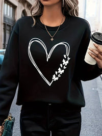 Ladies' pullover with heart print – Bonny