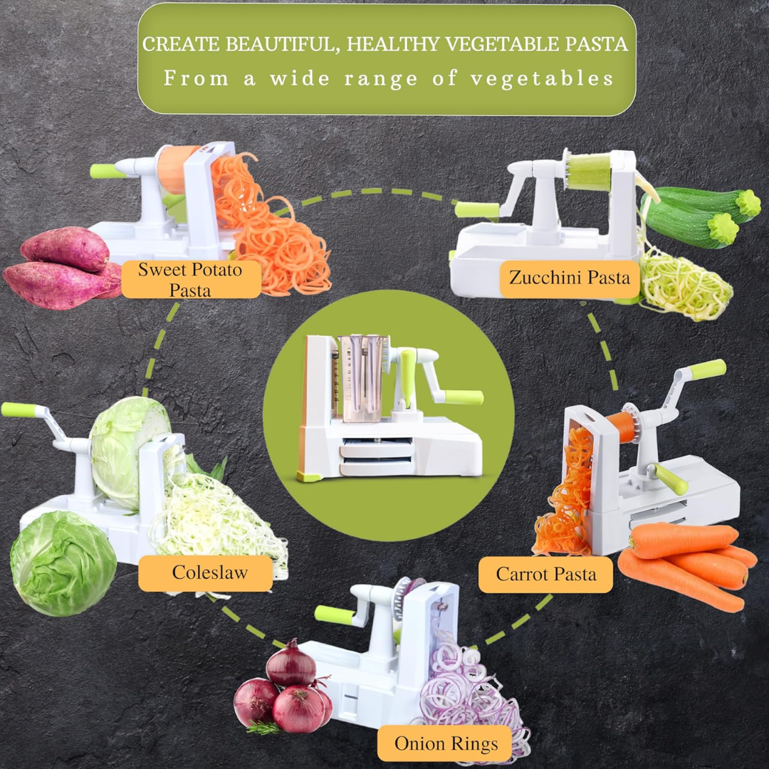 5-Piece Vegetable Spiralizer – Robust Slicer-White 5 knives-State of Style