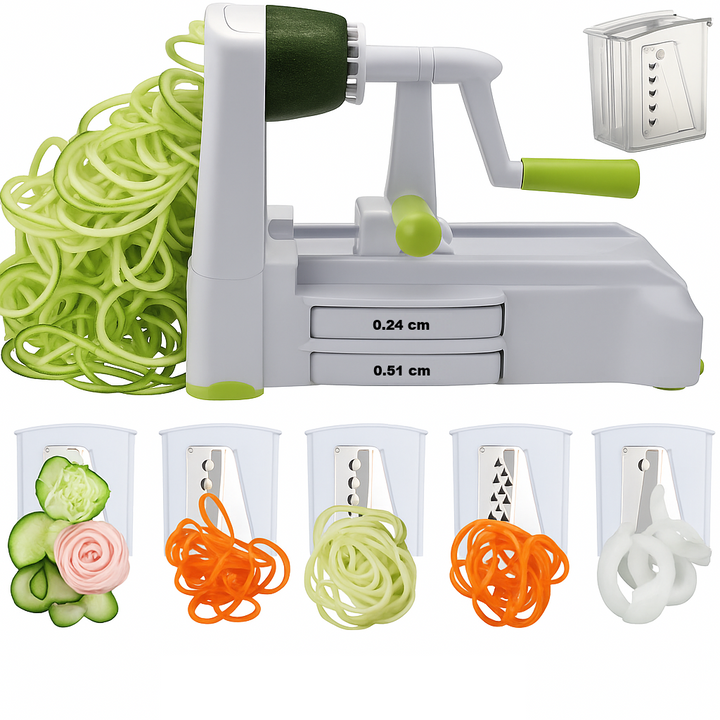 5-Piece Vegetable Spiralizer – Robust Slicer-White 5 knives-State of Style