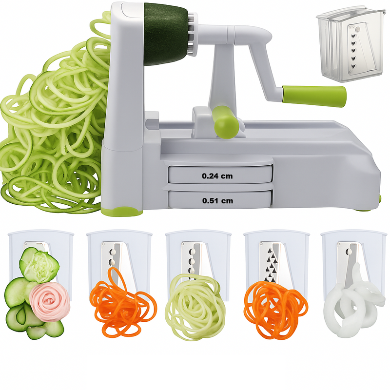 5-Piece Vegetable Spiralizer – Robust Slicer-White 5 knives-State of Style